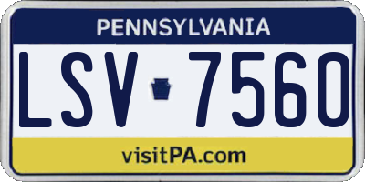 PA license plate LSV7560