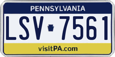 PA license plate LSV7561