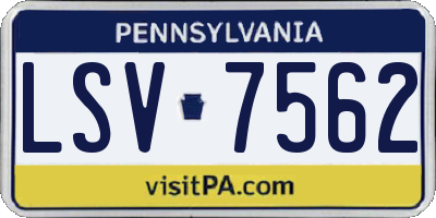 PA license plate LSV7562