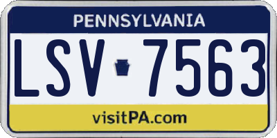 PA license plate LSV7563