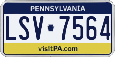 PA license plate LSV7564
