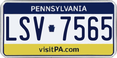 PA license plate LSV7565