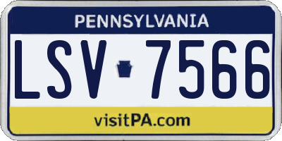 PA license plate LSV7566