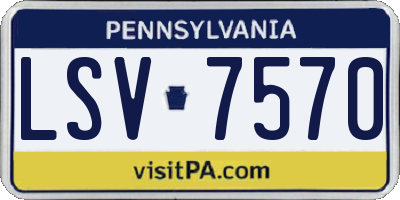 PA license plate LSV7570