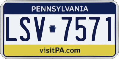 PA license plate LSV7571