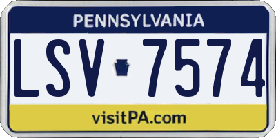 PA license plate LSV7574