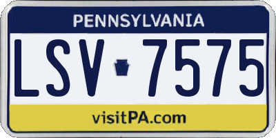 PA license plate LSV7575