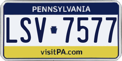 PA license plate LSV7577