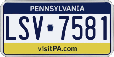 PA license plate LSV7581