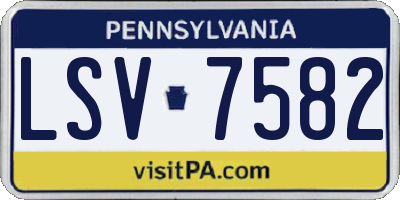 PA license plate LSV7582