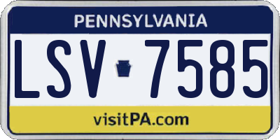 PA license plate LSV7585