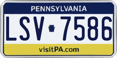 PA license plate LSV7586