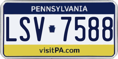PA license plate LSV7588