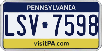 PA license plate LSV7598