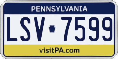 PA license plate LSV7599