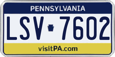 PA license plate LSV7602