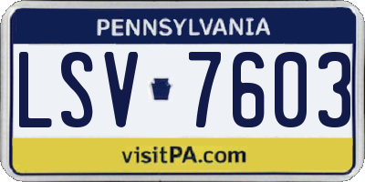 PA license plate LSV7603
