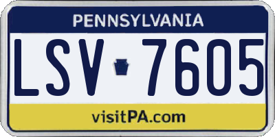 PA license plate LSV7605