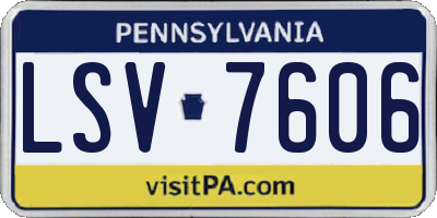 PA license plate LSV7606