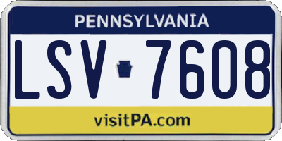 PA license plate LSV7608
