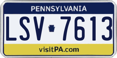 PA license plate LSV7613