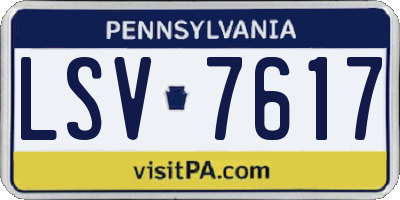 PA license plate LSV7617