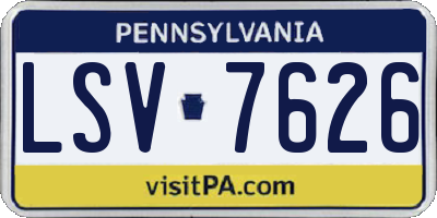 PA license plate LSV7626