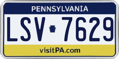 PA license plate LSV7629