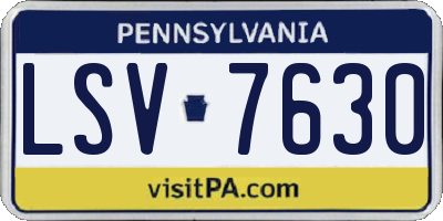 PA license plate LSV7630