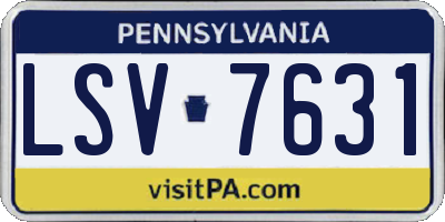 PA license plate LSV7631