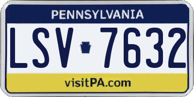 PA license plate LSV7632