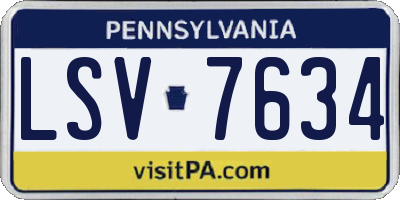 PA license plate LSV7634