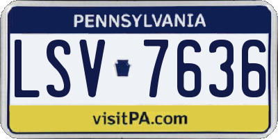 PA license plate LSV7636