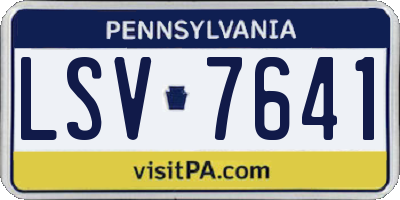 PA license plate LSV7641