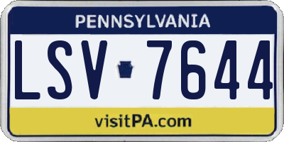 PA license plate LSV7644