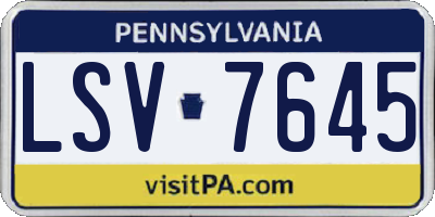 PA license plate LSV7645