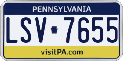 PA license plate LSV7655