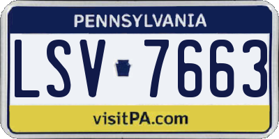PA license plate LSV7663