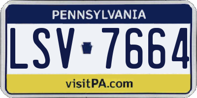 PA license plate LSV7664