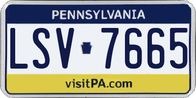 PA license plate LSV7665