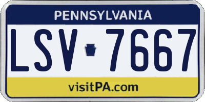PA license plate LSV7667
