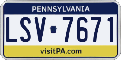 PA license plate LSV7671