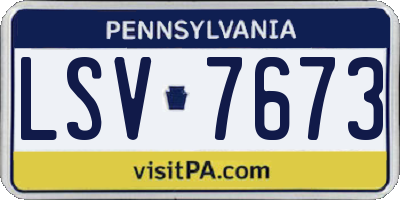 PA license plate LSV7673