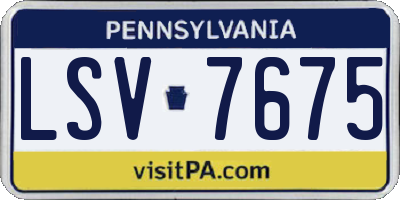 PA license plate LSV7675