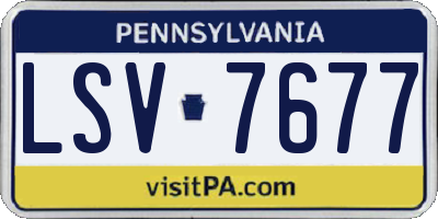 PA license plate LSV7677