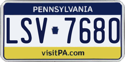 PA license plate LSV7680