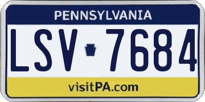 PA license plate LSV7684