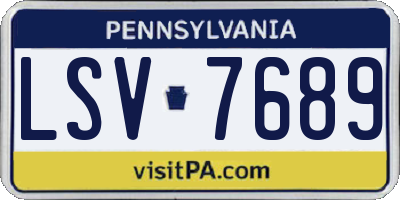 PA license plate LSV7689