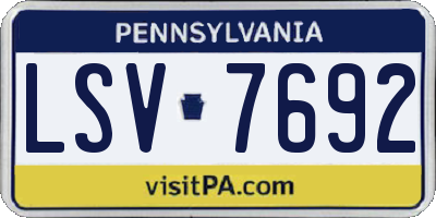 PA license plate LSV7692