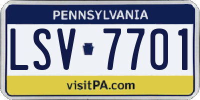 PA license plate LSV7701